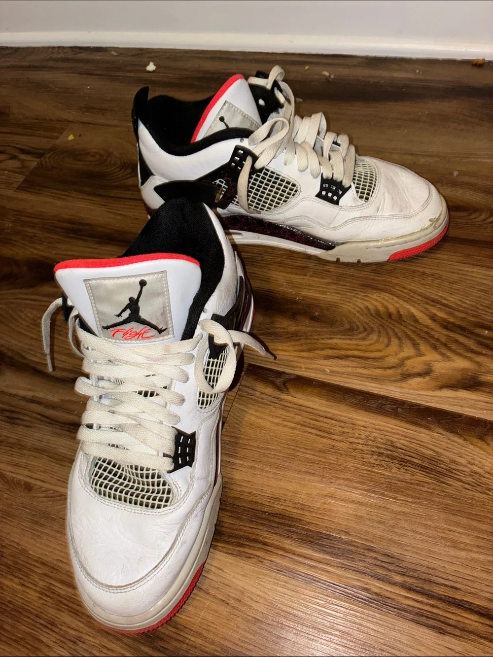 Jordan Kids White Black Red Retro Basketball Sneakers